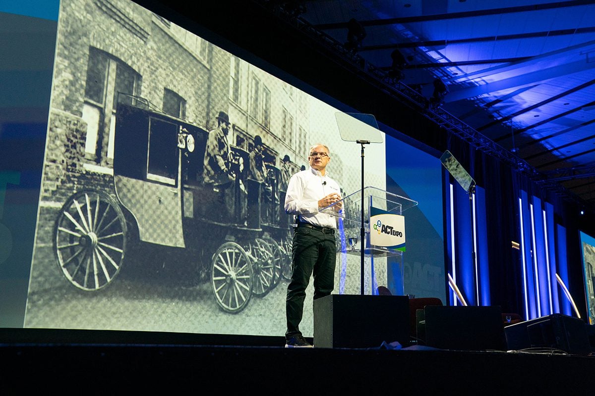 Picture of Dana CEO giving his keynote presentation.