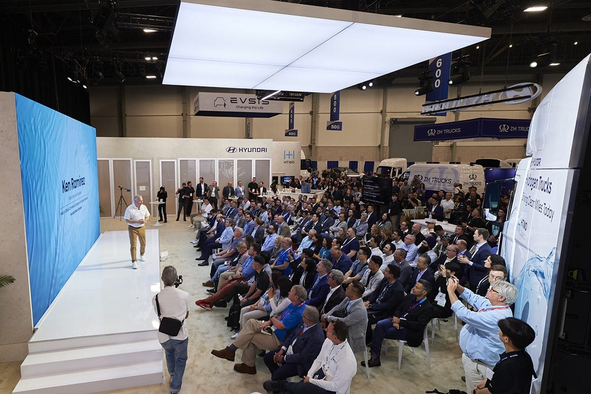 Hyundai press event at their booth.